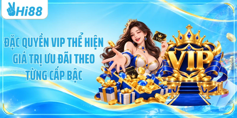 Đặc quyền VIP thể hiện giá trị ưu đãi theo từng cấp bậc